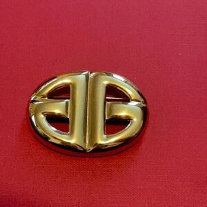 Vintage 80’s signed Gold GIVENCHY DOUBLE G LOGO BROOCH-PIN